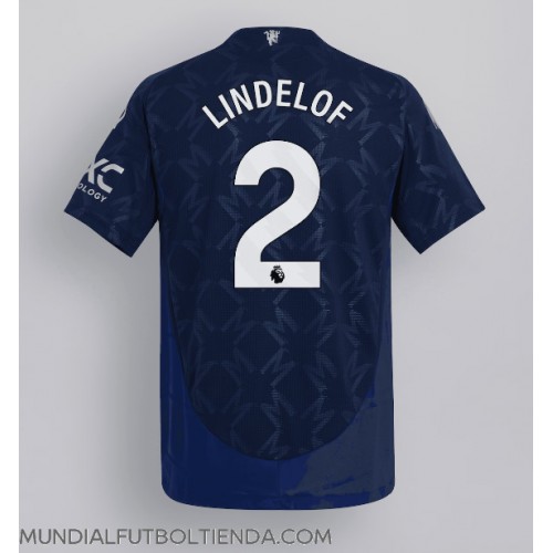 Camiseta Manchester United Victor Lindelof #2 Segunda Equipación Replica 2024-25 mangas cortas